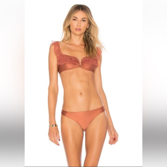 Zimmermann Other - Zimmermann corsair frill bikini in vintage rose